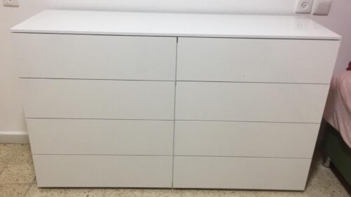 קומודה לבנה 8 מגירות דגם "מורן" photo review