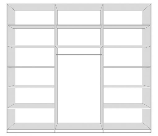ארון פתיחה עם דלתות זכוכית ברוחב 240 דגם מונקו בצבע עץ – תמונה 2